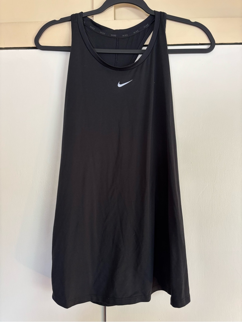 Nike Black Women's Athletic Racerback Tank with White Swoosh